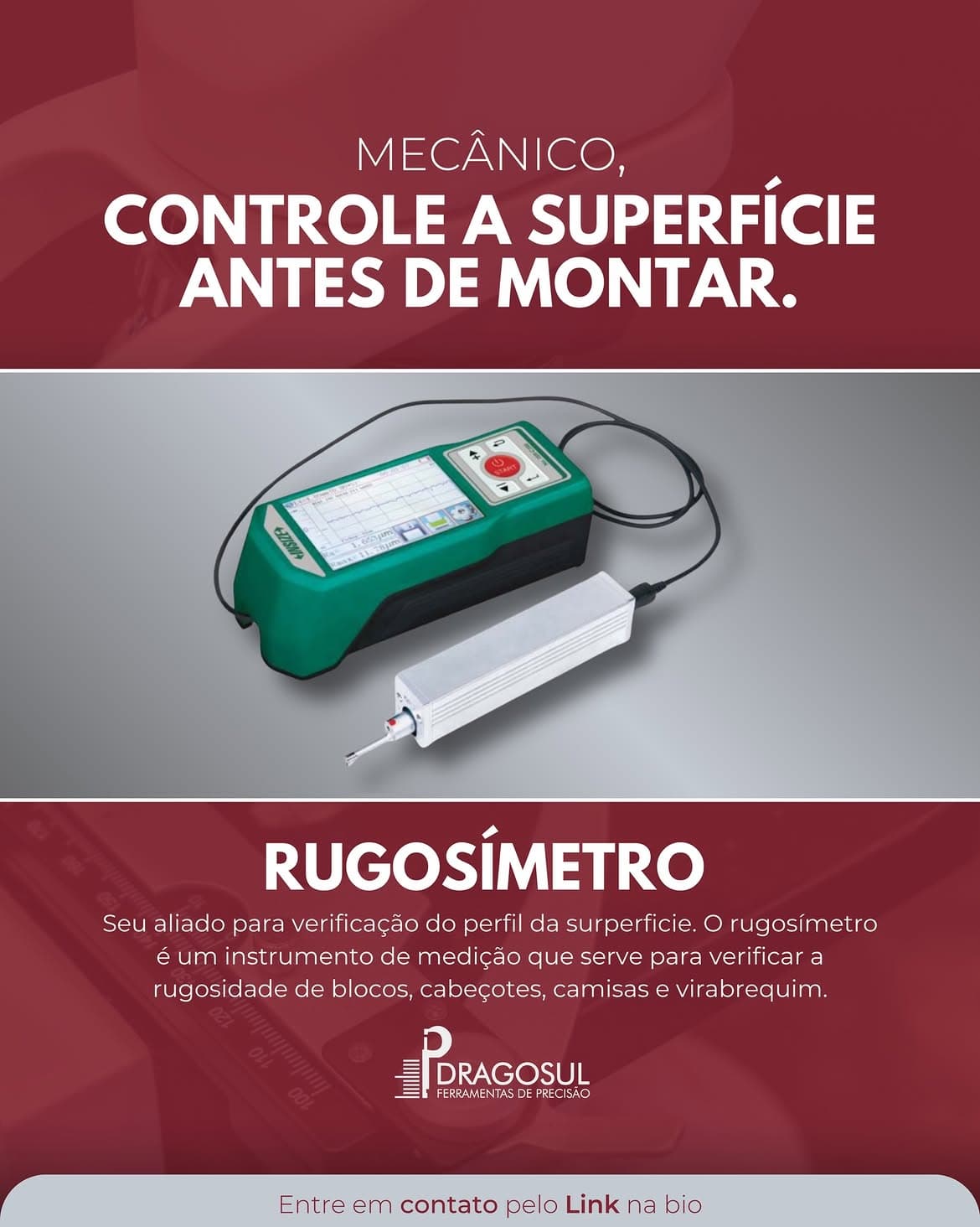 Rugosímetro para controle de superfície Dragosul