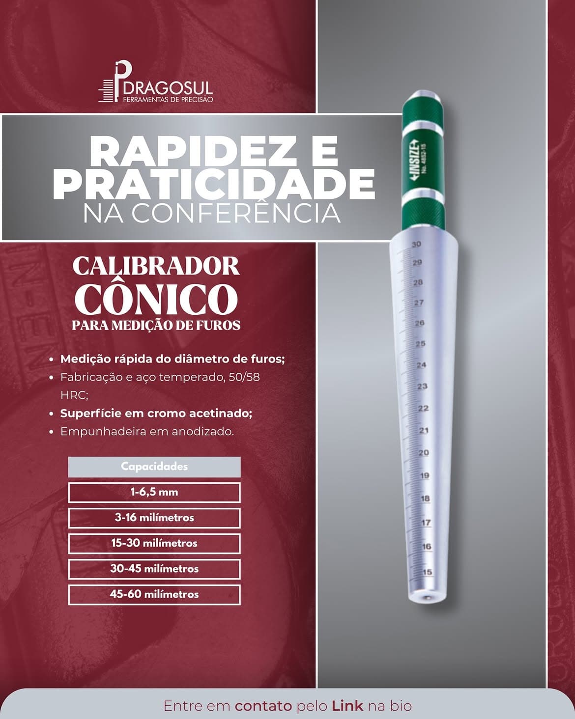 Calibrador cônico para furos Dragosul