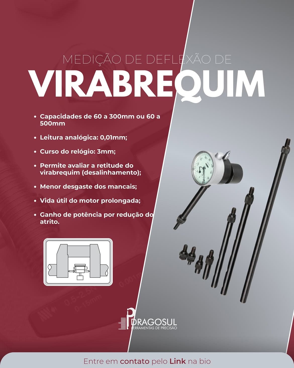 Medição de deflexão de virabrequim Dragosul